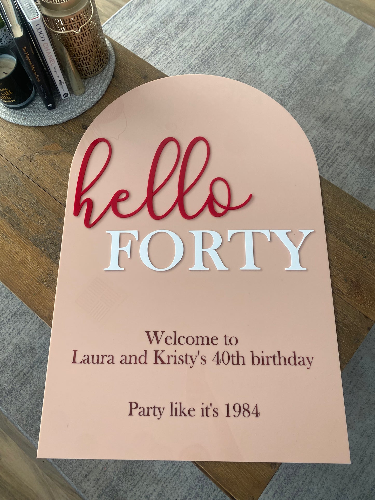 Hello birthday event sign