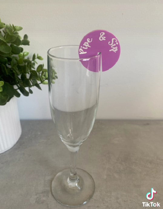 Drink name tag - round