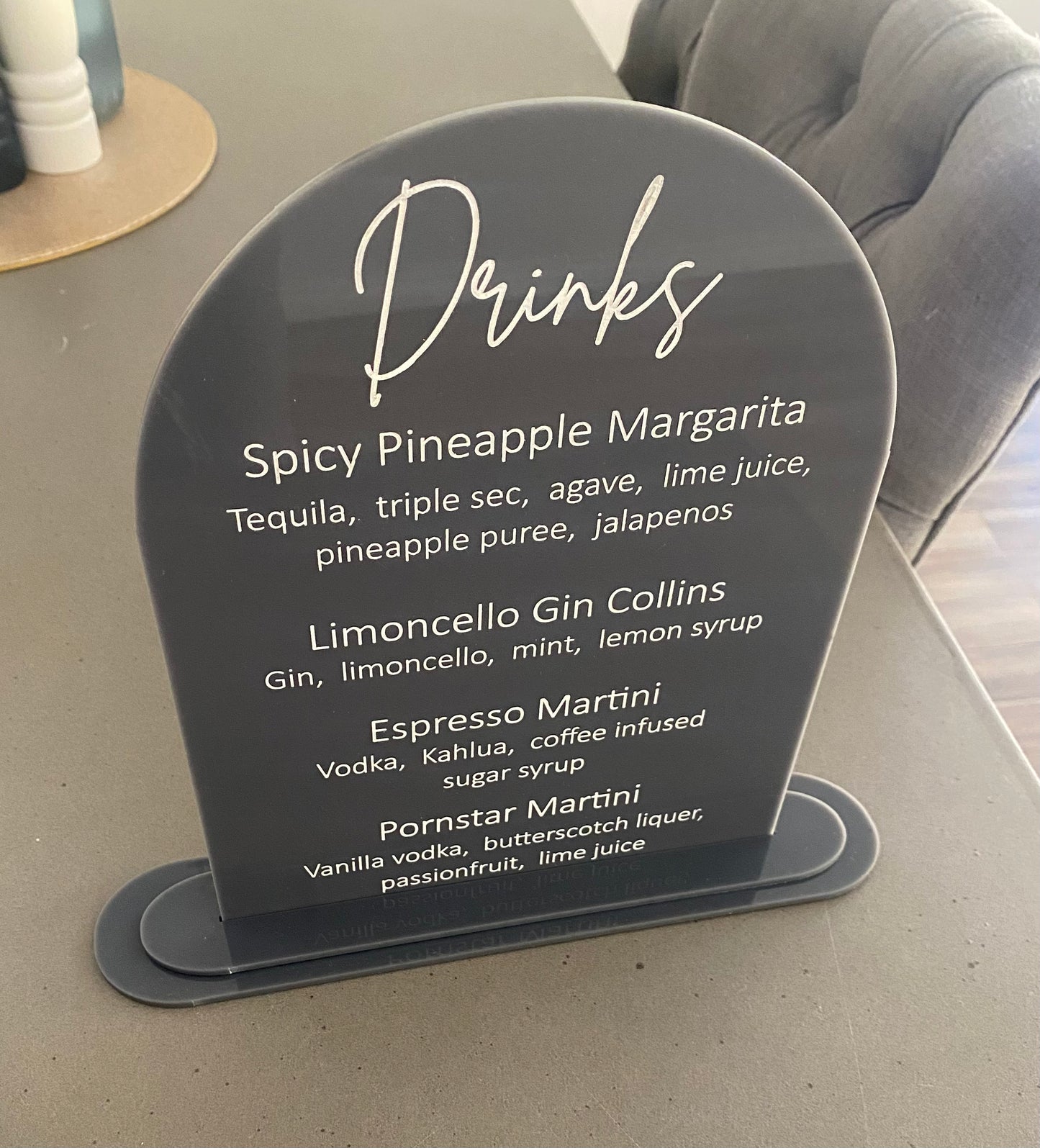 Drink menu rounded