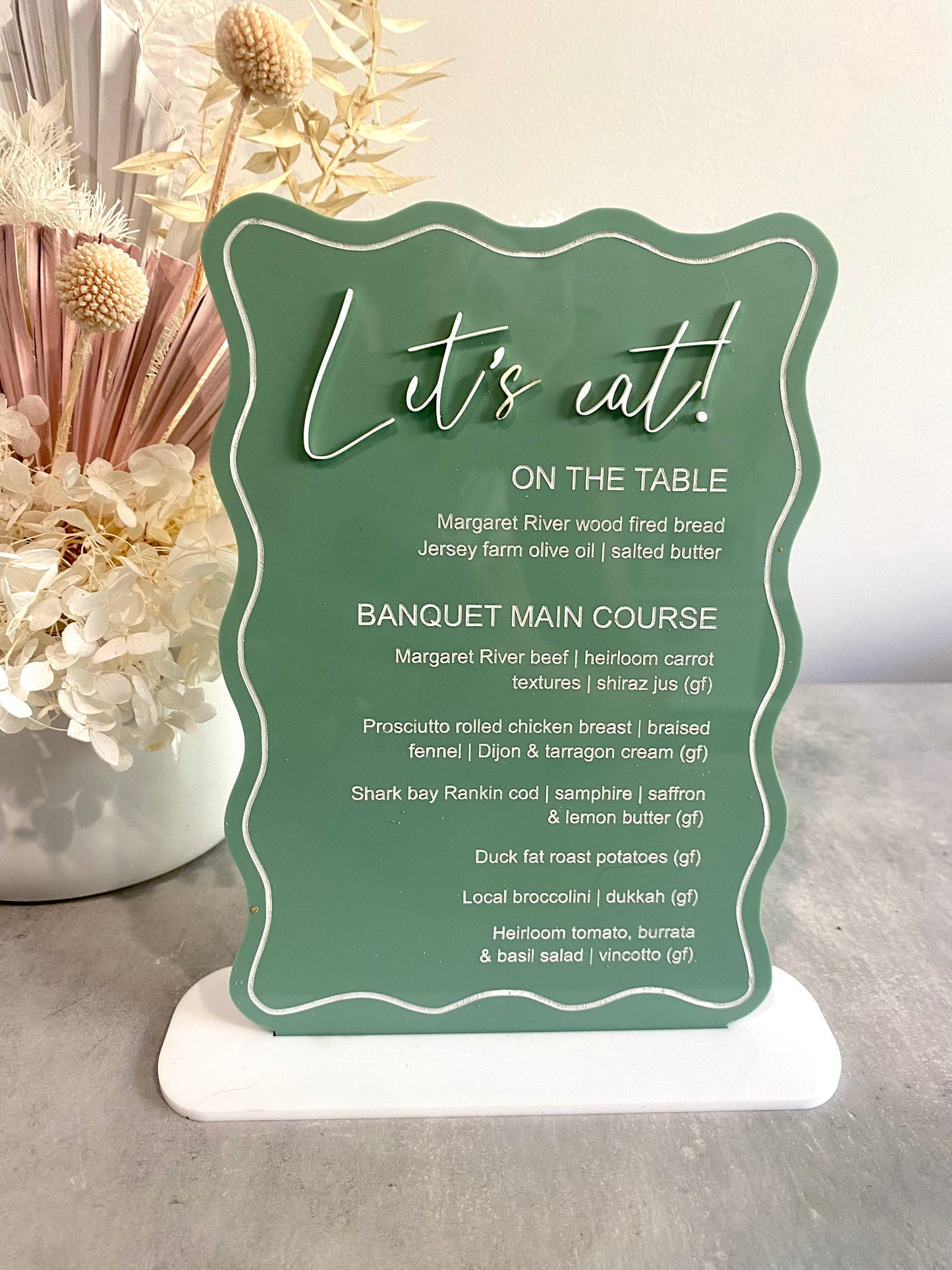 Wave food menu